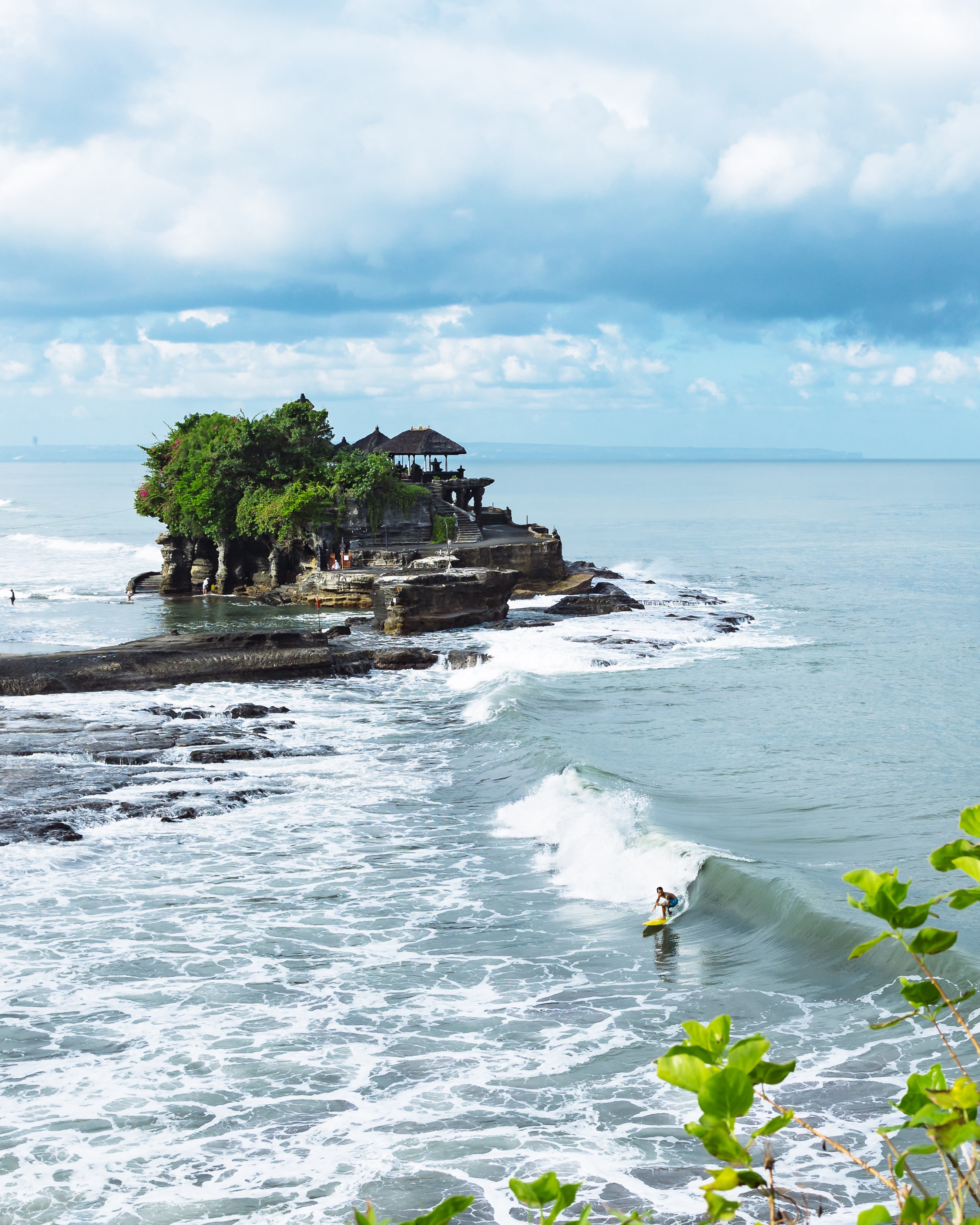 Surfing at Tanah Lot, Bali, Indonesia 2022
