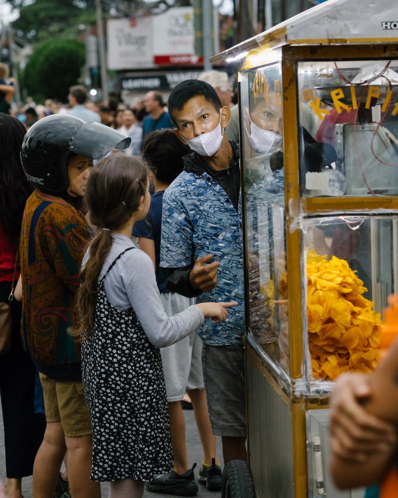 Street food seller in Sanur, Bali, Indonesia, March 2024