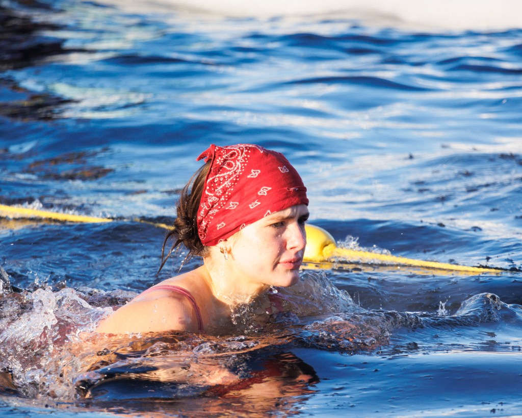 Swimmer at Scandinavian Winter Swimming Championships 2024, Skelleftea, Sweden