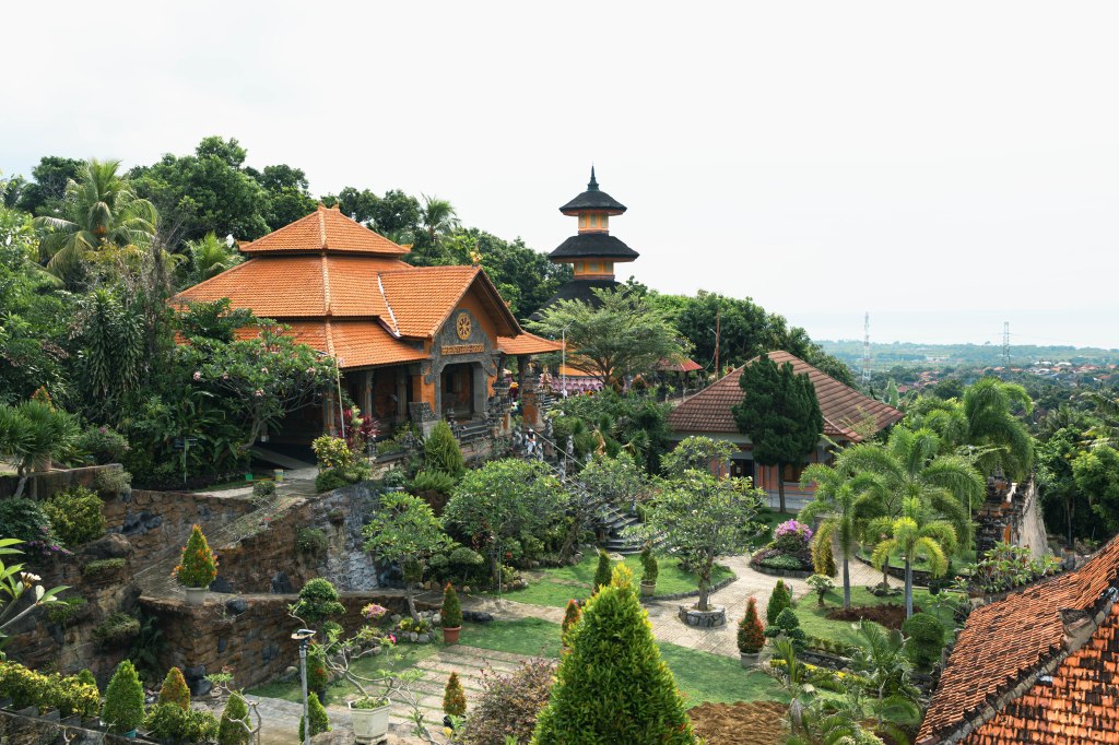 Views of the temple grounds at Brahmavihara Arama temple close to Lovina in North Bali