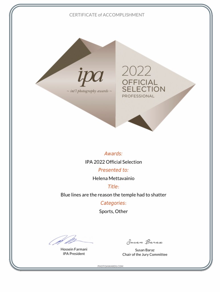 Nominee badge from International Photo Awards, IPA 2022