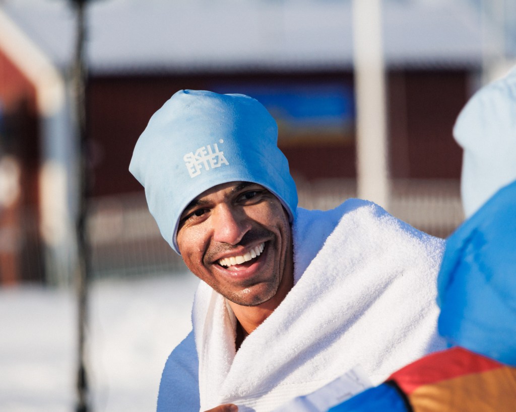 Swimmer at Scandinavian Winter Swimming Championships 2024, Skelleftea, Sweden