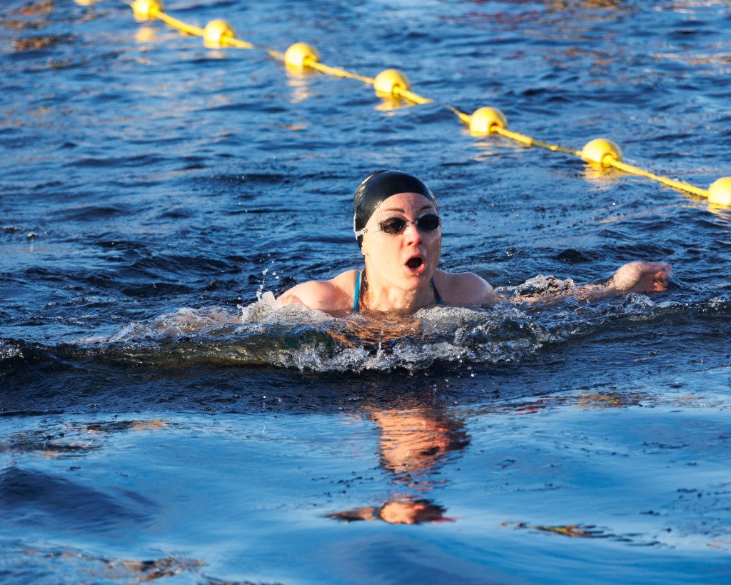 Swimmer at Scandinavian Winter Swimming Championships 2024, Skelleftea, Sweden