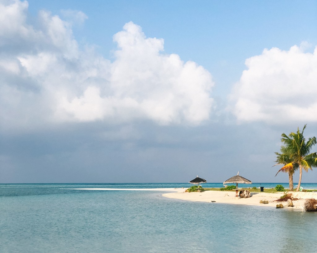 The Maldives, sandbanks, palm trees and turquise sea waters