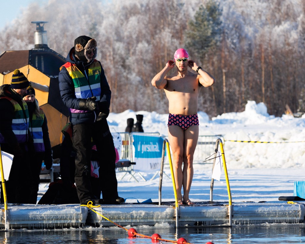 Swimmer at Scandinavian Winter Swimming Championships 2024, Skelleftea, Sweden