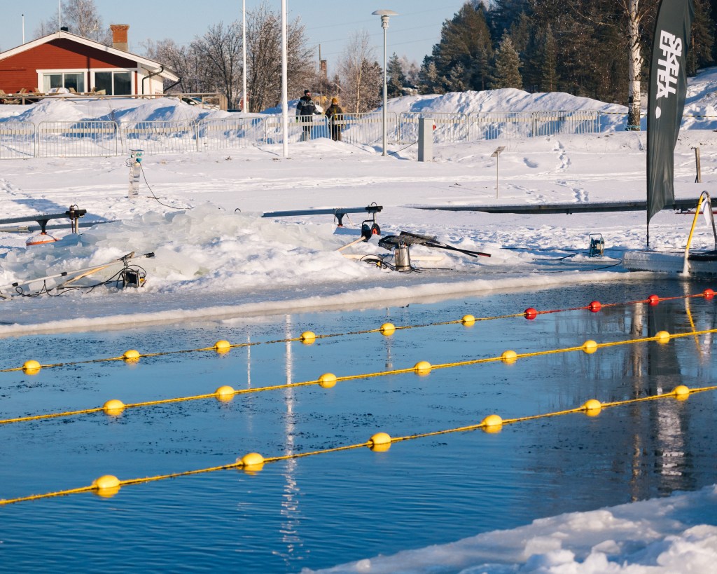 Swimmer at Scandinavian Winter Swimming Championships 2024, Skelleftea, Sweden