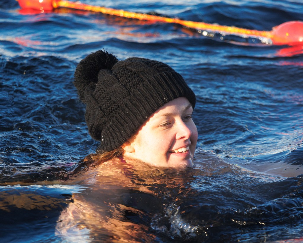 Swimmer at Scandinavian Winter Swimming Championships 2024, Skelleftea, Sweden