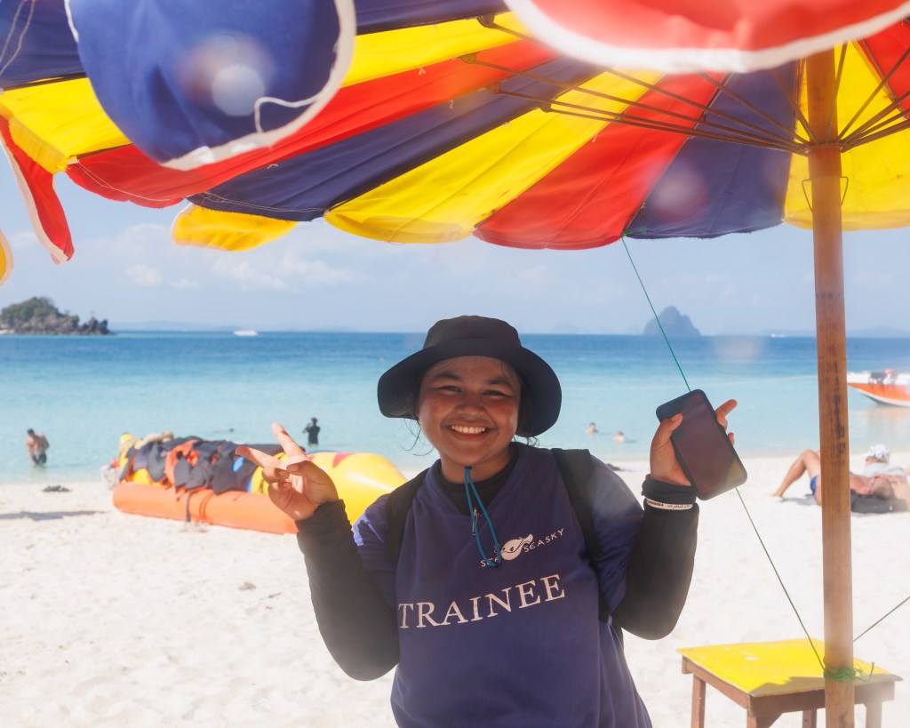 My thai tour guide during one of the snorkeling trips, Phuket January 2026