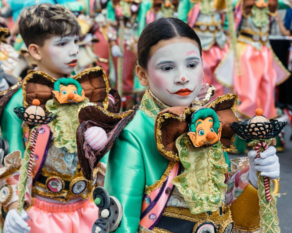 Childrens Carnival parade in Las Palmas, Gran Canaria, Spain February 2026