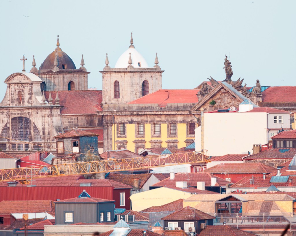 View of a church in Porto, Portugal being renovated