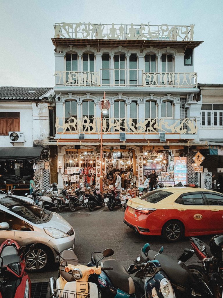 Black and white building in Old Town Phuket, Thailand, January 2026