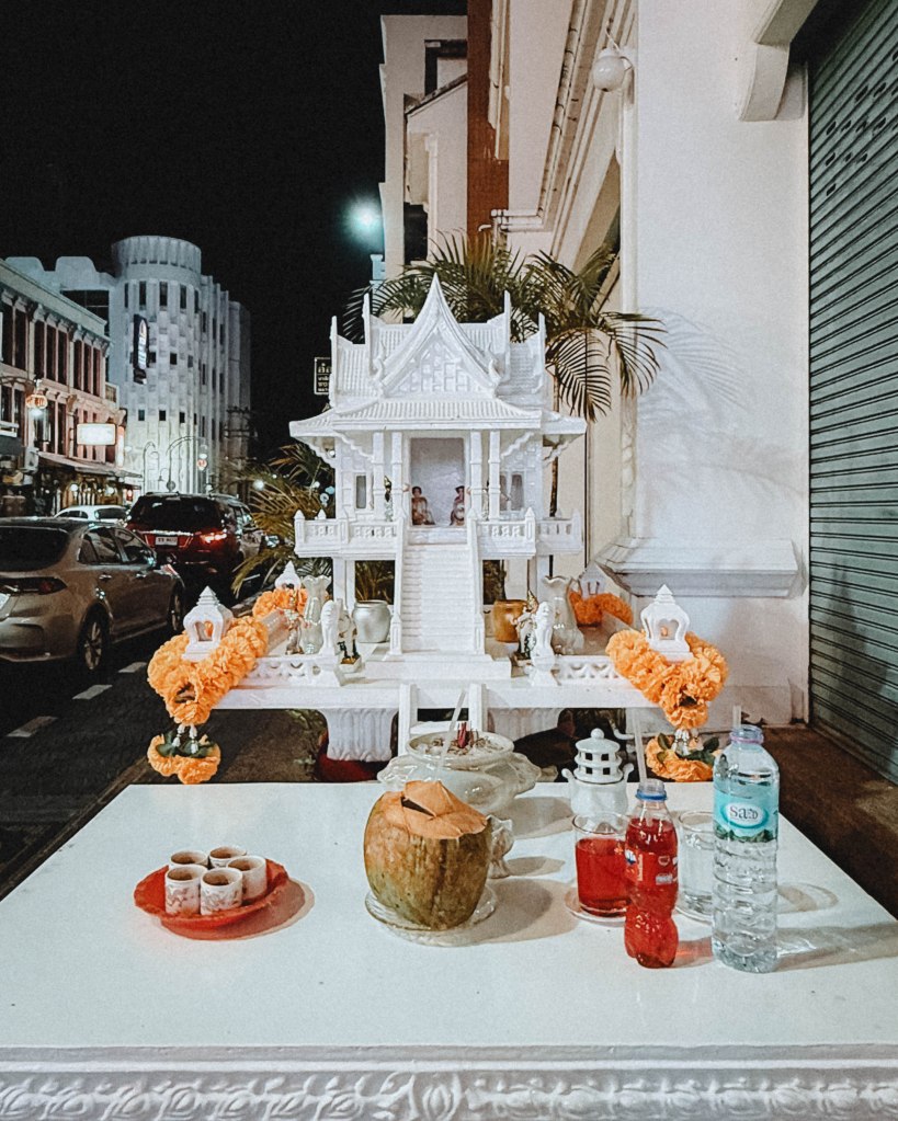 Shrine in the street at Old Town Phuket, Thailand, January 2026