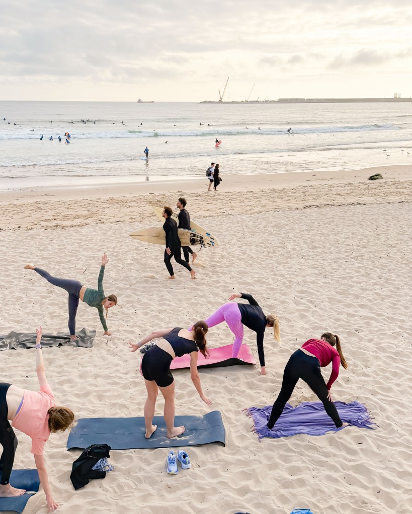 Yoga practice at Matosinhos, Porto, Portugal