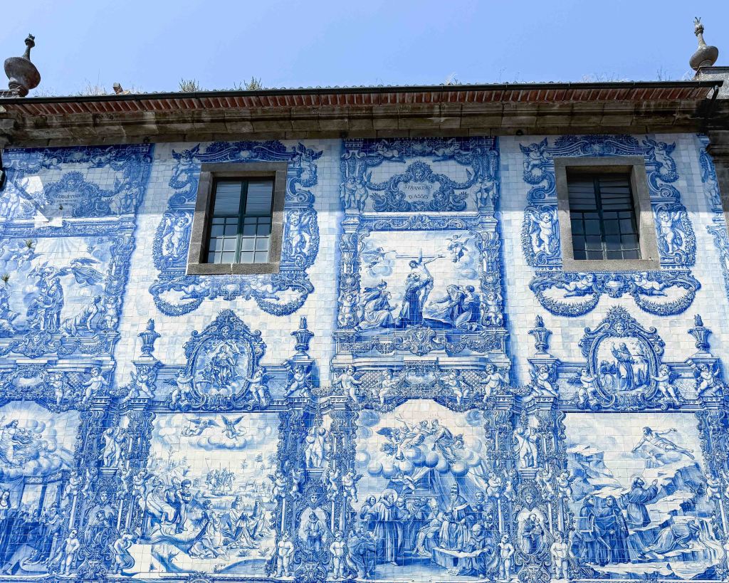 Blue tile building in Porto, Portugal