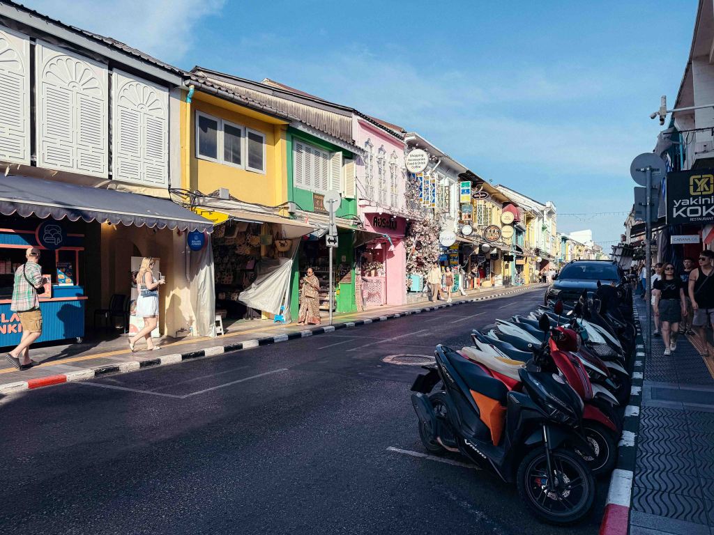 Street in Old Town Phuket one afternoon in January 2026