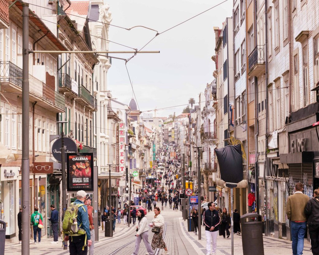 Via Catarina the main shopping street in Porto, Portugal