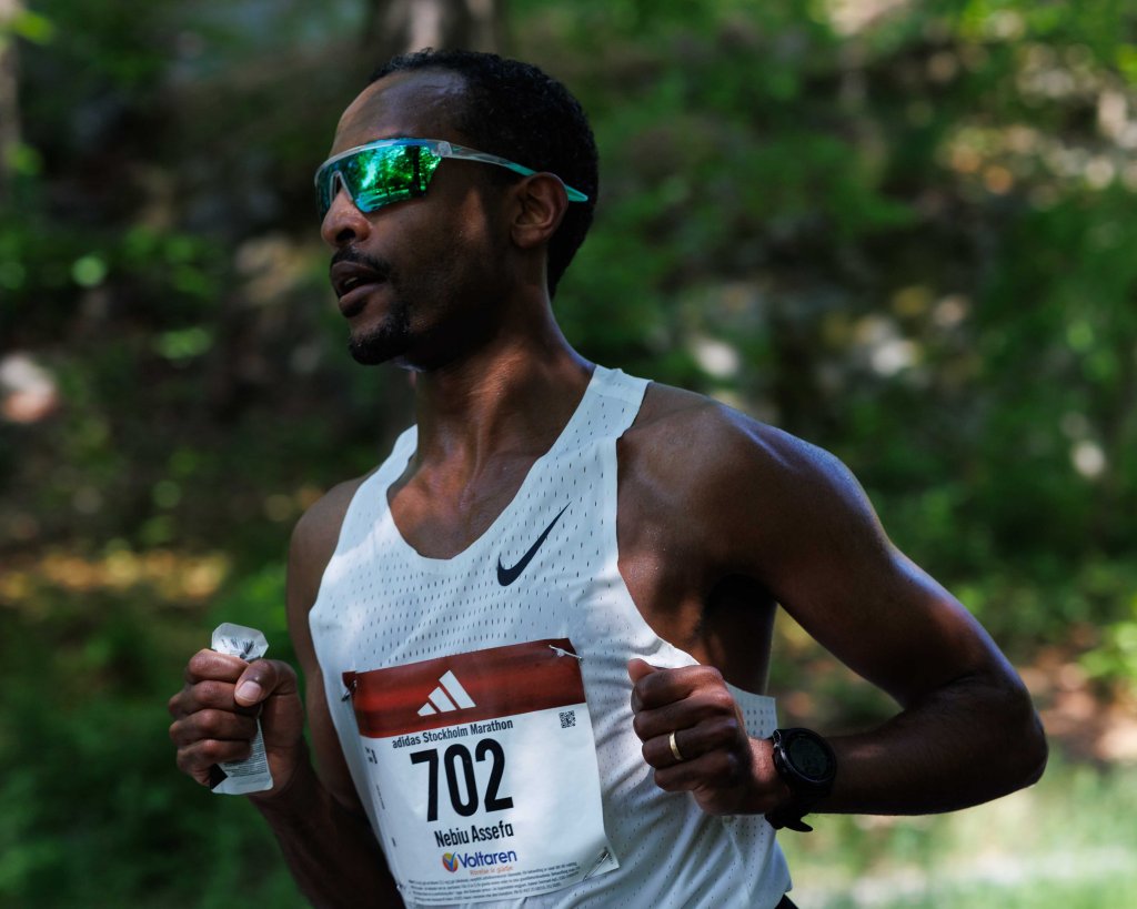The leaders in Adidas Stockholm Marathon 2025 at Djurgarden, Stockholm, Sweden