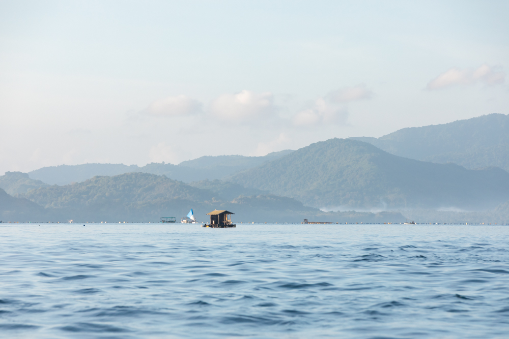 House boat in the sea outside Lombok, Indonesia
