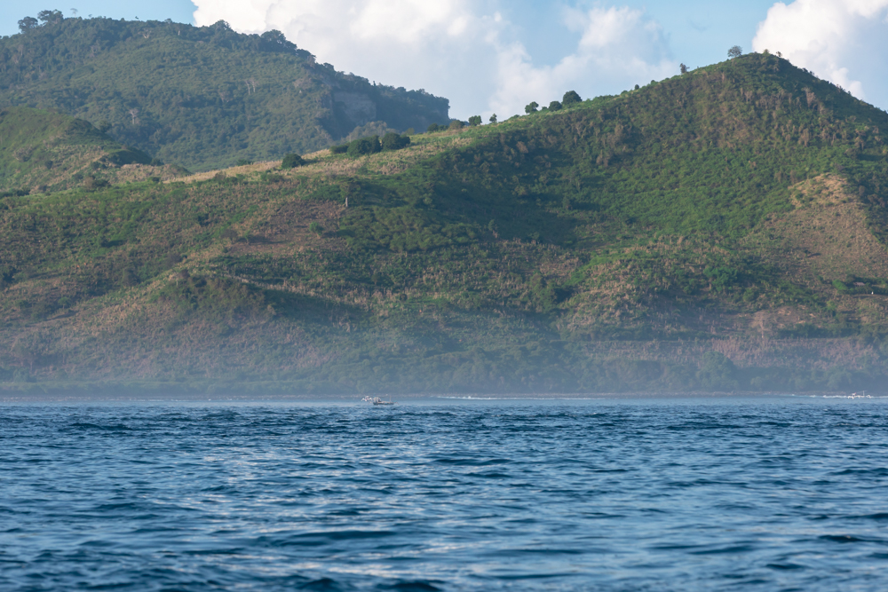 Fishing boats outside the coast of Lombok at sunrise, Indonesia