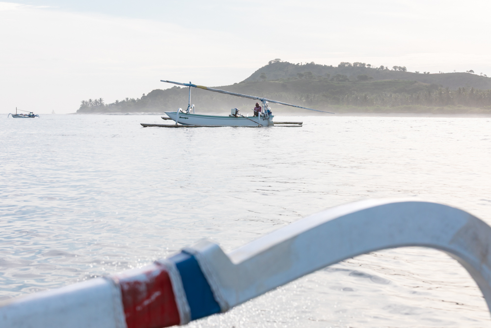 Fishermen in their boats, Lombok, Indonesia