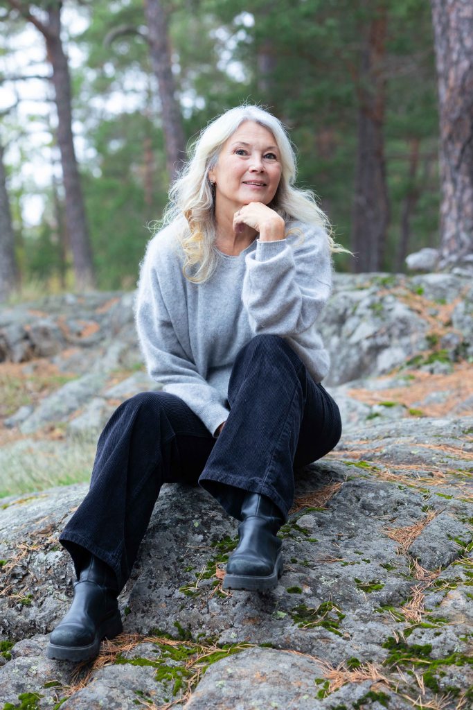 Author and illustrator Åsa Rosén in Kummelnäs, Stockholm Achipelago, Sweden